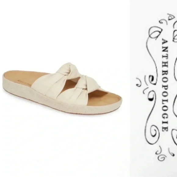 Anthropologie Soludos Knotted Leather Slide - Picture 1 of 7
